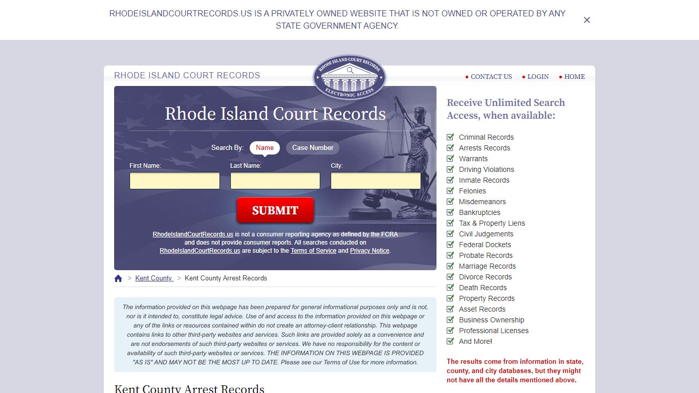 Kent County Arrest Records | RhodeIslandCourtRecords.us