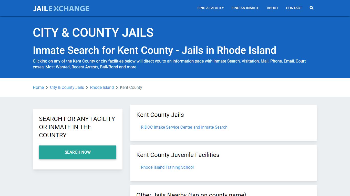 Inmate Search for Kent County | Jails in Rhode Island - Jail Exchange